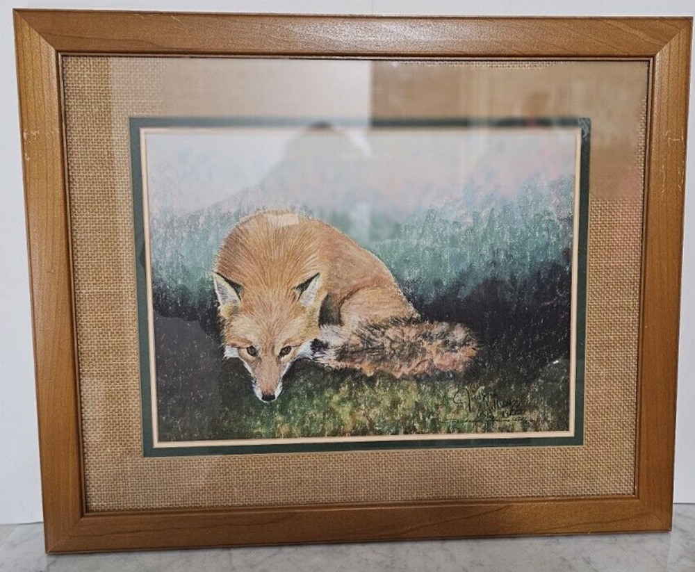 Judson Greene Williams Fox Print Giclee Matted Wood Framed 22 x18